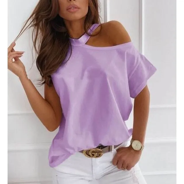 Amy Fashion - Casual Print Short Sleeve O-neck Tops
