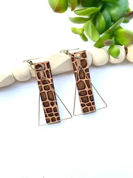 Animal Print Jewelry, Reptile Earrings, Alligator, Rectangle Jewelry, Casual Style, Boho, Crocodile, Teacher Appreciation Gift