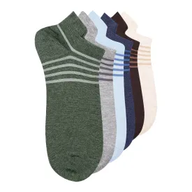 Balenzia Men's Striped Lowcut Ankle Socks (6 Pairs)