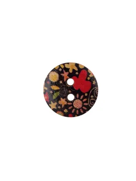 Beautiful Multicolour Print Wooden Buttons