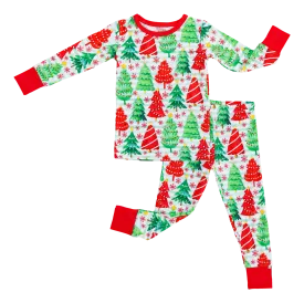 Norwegian Christmas Double Green Tree Pajama Set by Birdie Bean