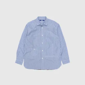 COTTON STRIPED ELBOW PATCH SHIRT