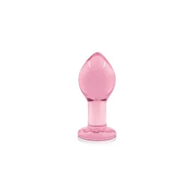 Crystal Glass Butt Plug - Large, Pink