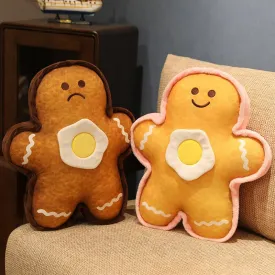 Gingerbread Kawaii Stuffed Toy Couple with Egg Plushies