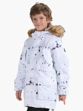 Kids White Ski Snowboard Jacket