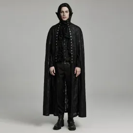 Men's Gothic Ripped Witchy Coat with Detached Neckwear