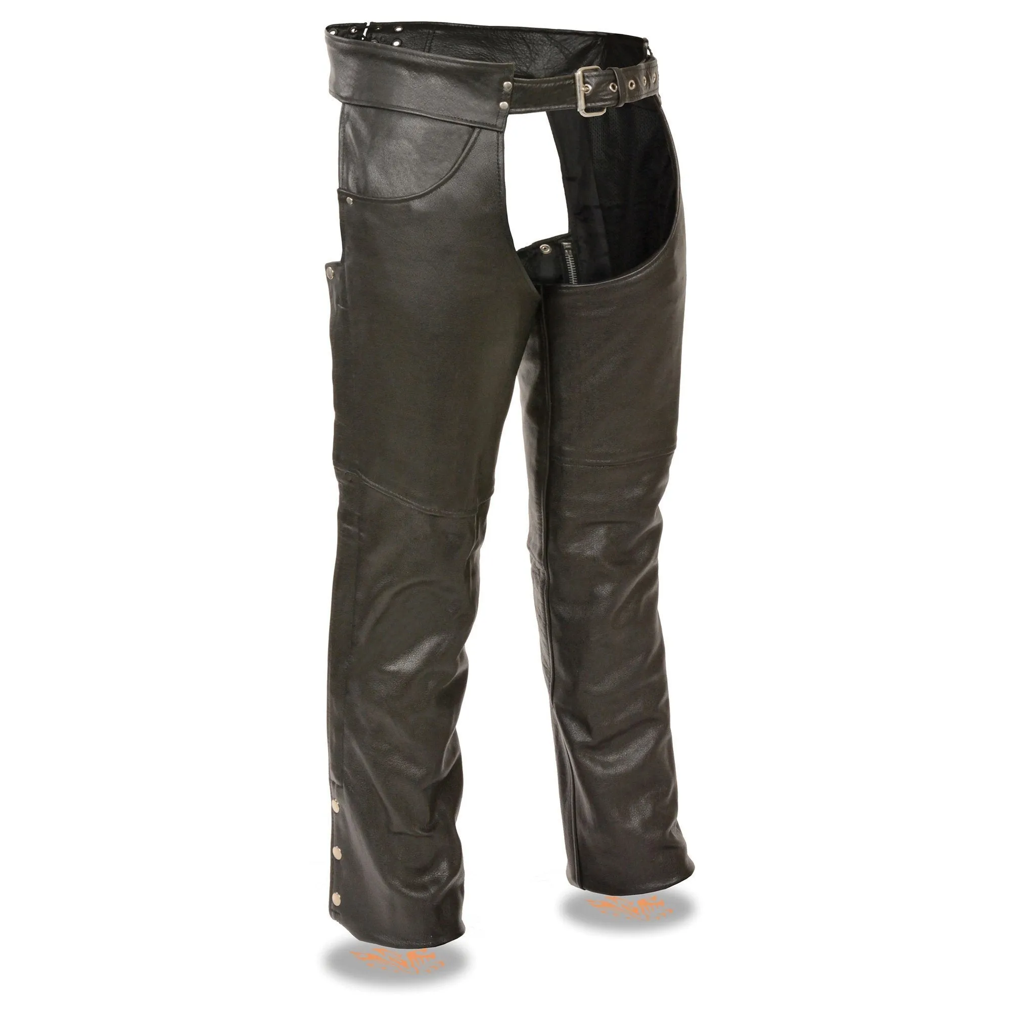 Milwaukee Leather Chaps for Men's Black Premium Leather - Classic Jean Style Pockets Motorcycle Chap - SH1101TALL