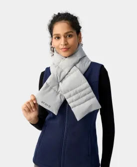 Unisex Heated Puffer Down Scarf - Light Gray