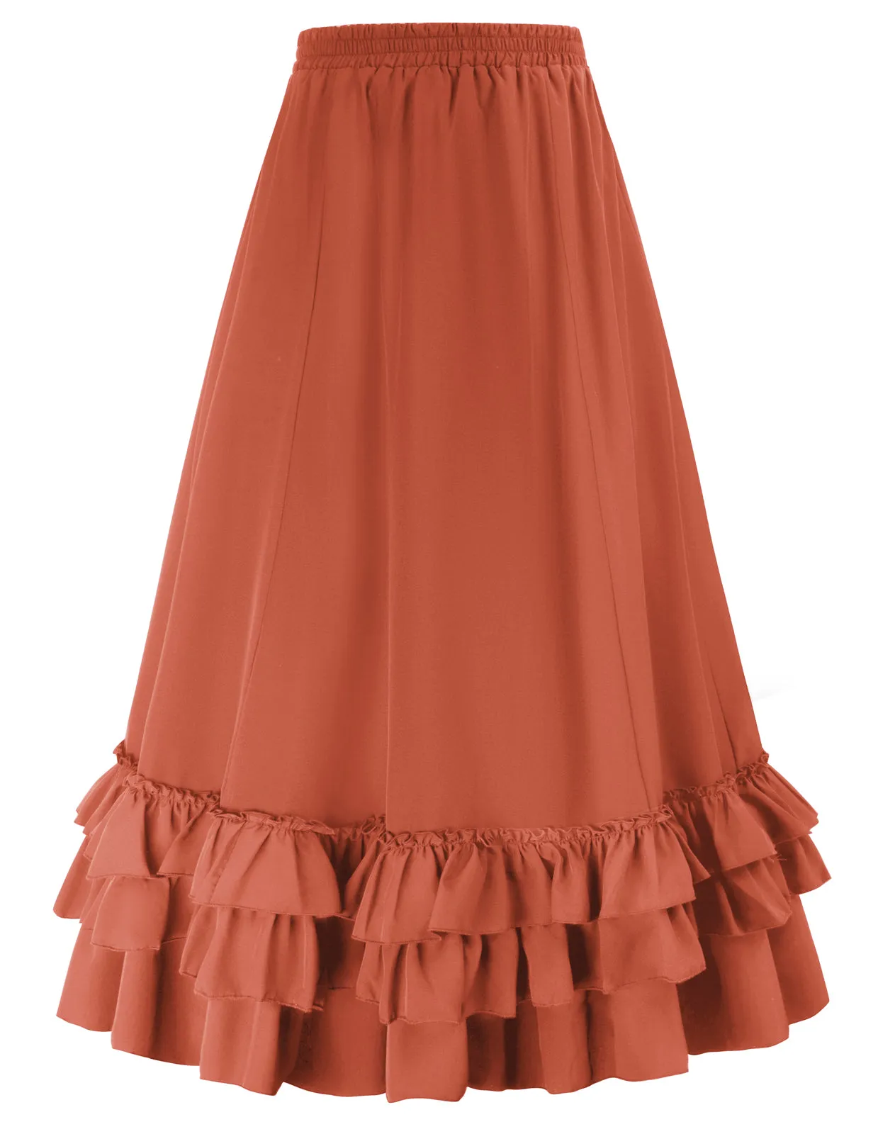 Vintage Retro Elastic Waist Length Adjustable Gothic Bustle Skirt