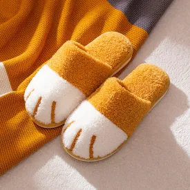 Winter Slippers Cute Cat Pow Fur Fleece Slipper for Man Women